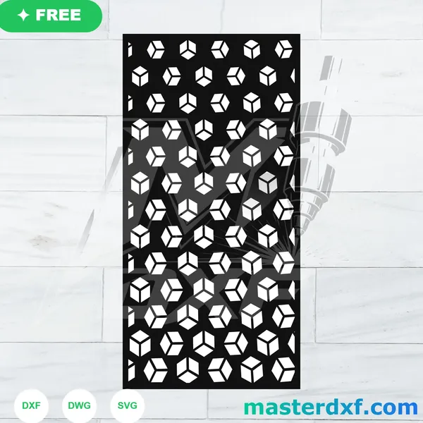 Scattered 3D Cubes Door Panel DXF File
